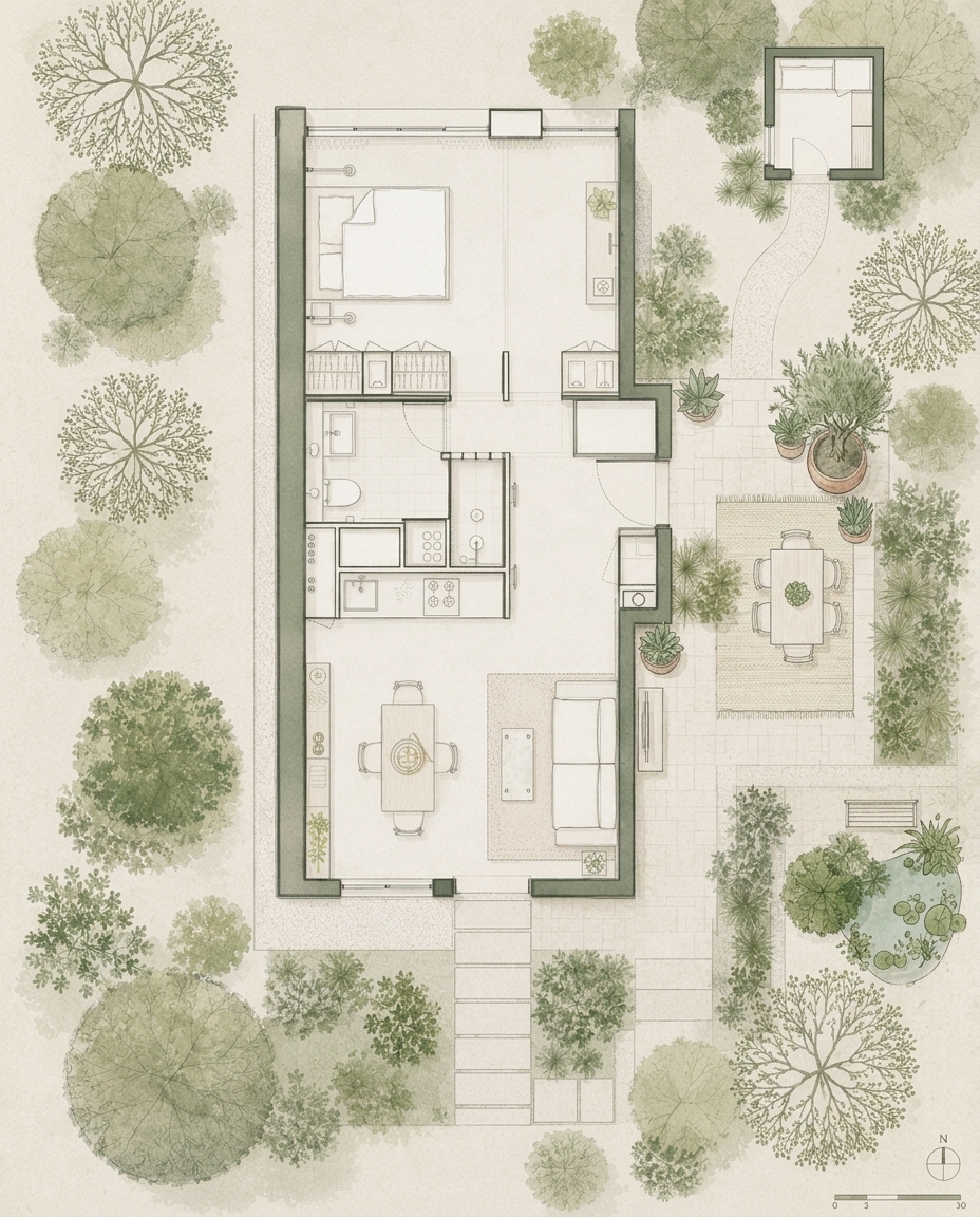 Low-saturation portfolio-style floor plan