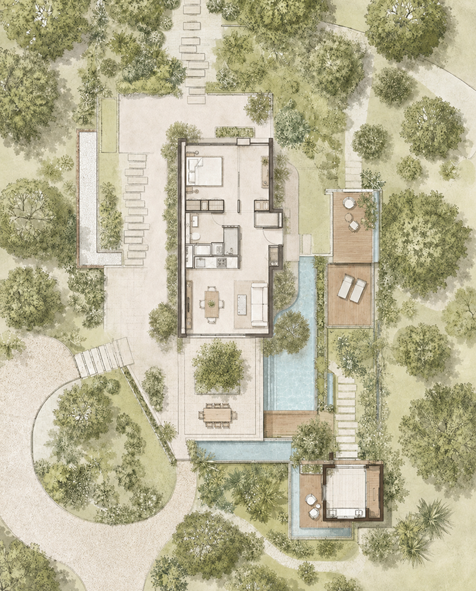 Portfolio-style floor plan generated from CAD